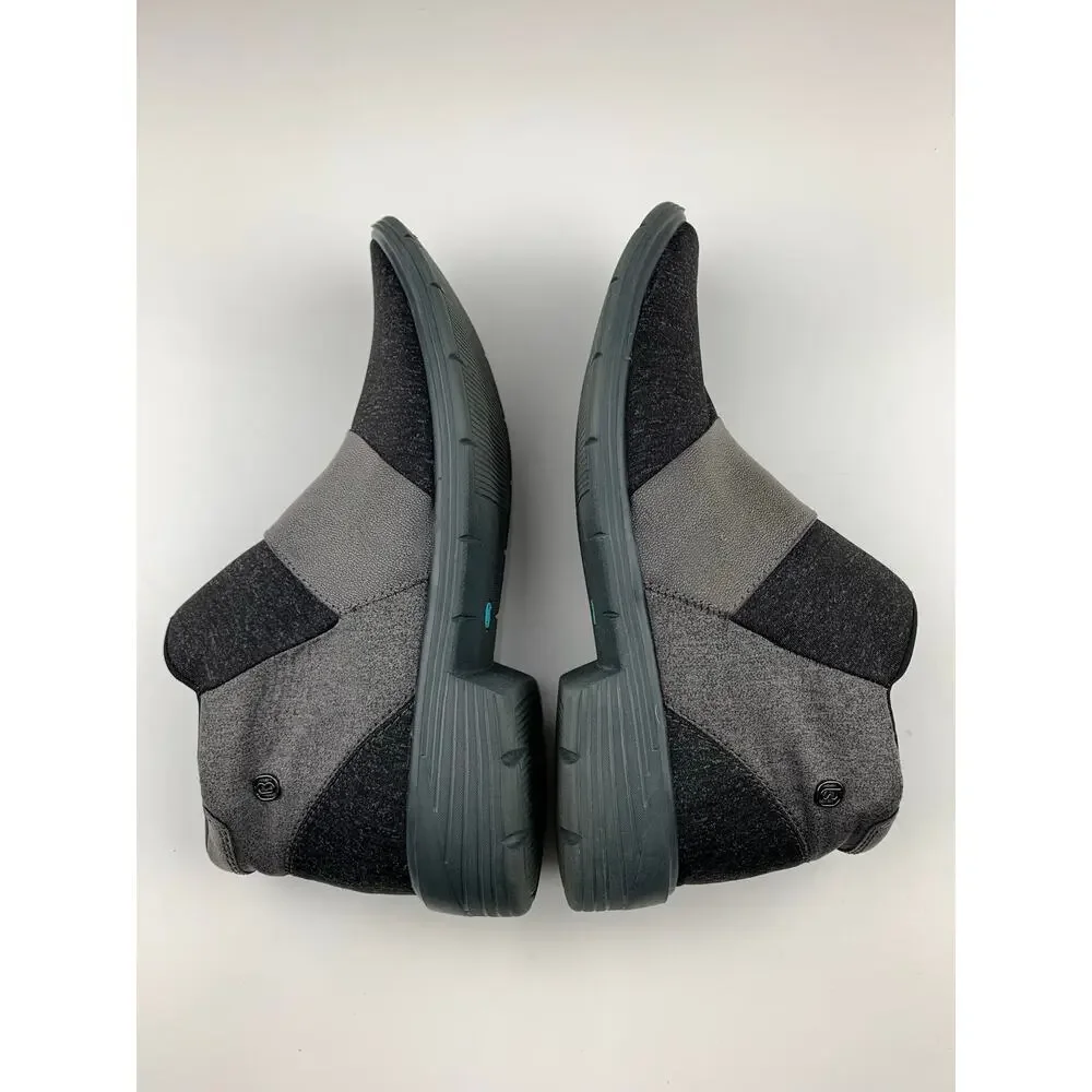 Bzees Billie Ankle Boots Stretch Knit Grey Comfort Booties Zipper Women's 10_7